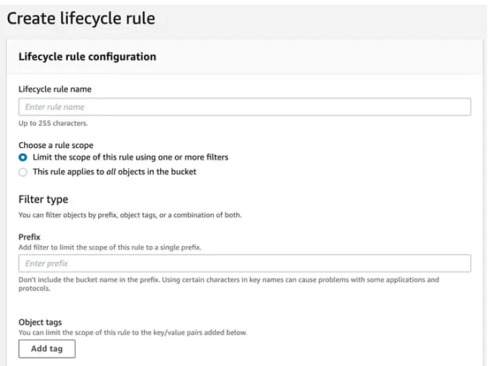 configuring amazon s3 lifecycle rules