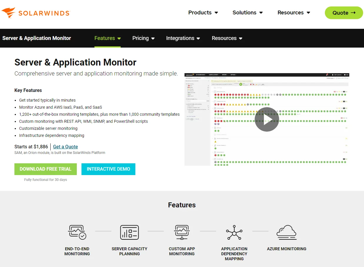 SolarWinds Server and Application