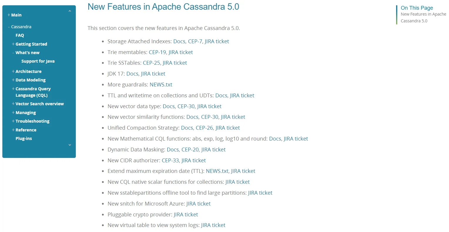 Apache Cassandra Features