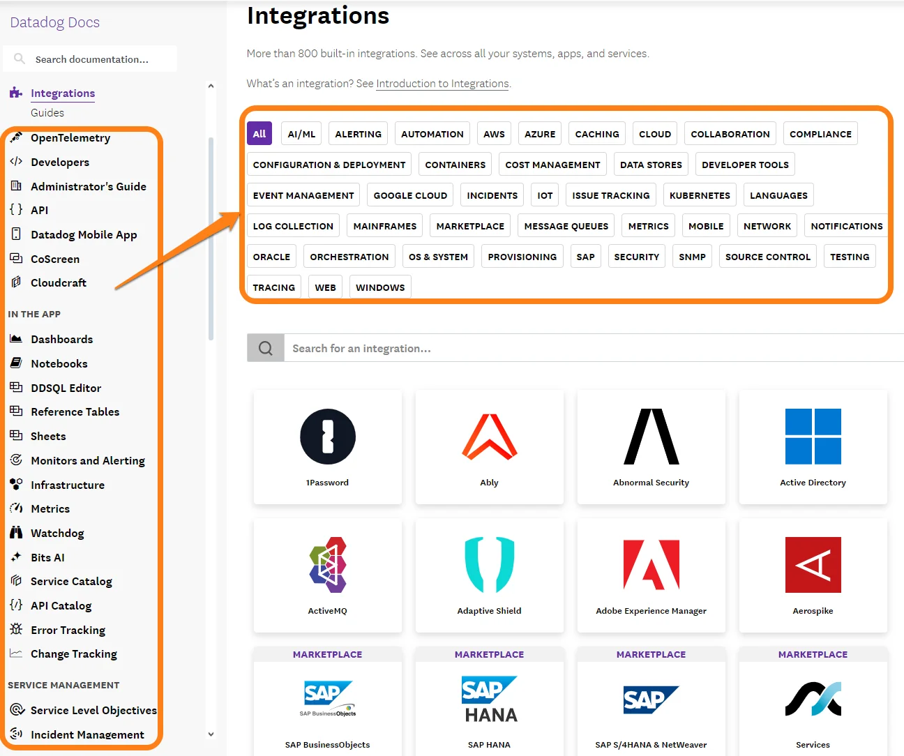 Datadog integrations