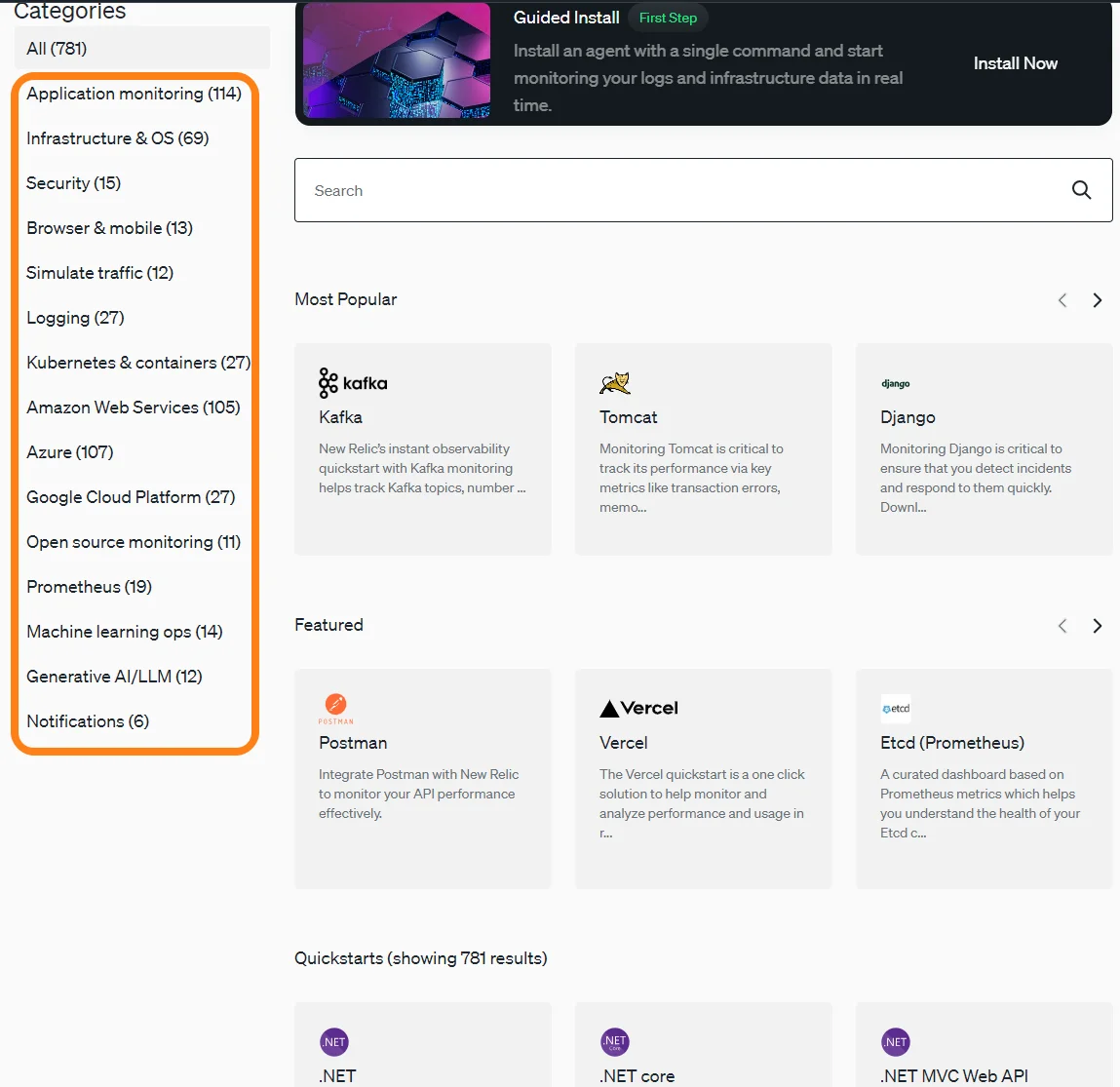 New Relic integrations