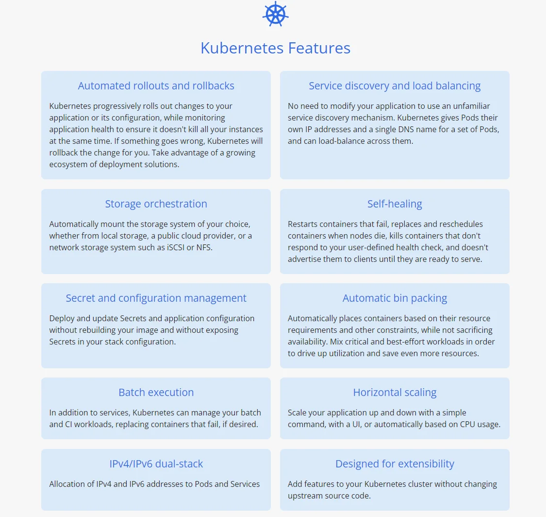 Kubernetes features